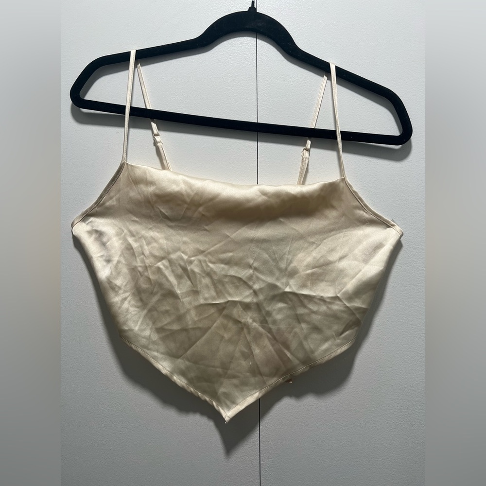 Sincerely Jules// Satin Crop Top- Beige